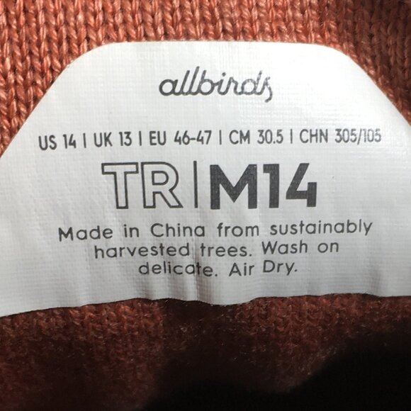 Allbirds Tree Runner Lace Up Sneakers Mens Size 14 Orange Knit main image 4